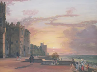 Windsor Castle: Nordterrasse Blick nach Westen bei Sonnenuntergang